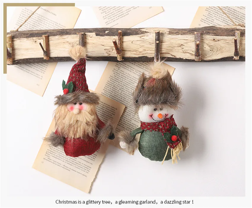 Рождественские украшения, постельное белье с мультяшным рисунком, куклы, плюшевая кукла Санта-Клауса, снеговика, кулон, рождественские вечерние подарки, дерево, подвесное украшение для дома