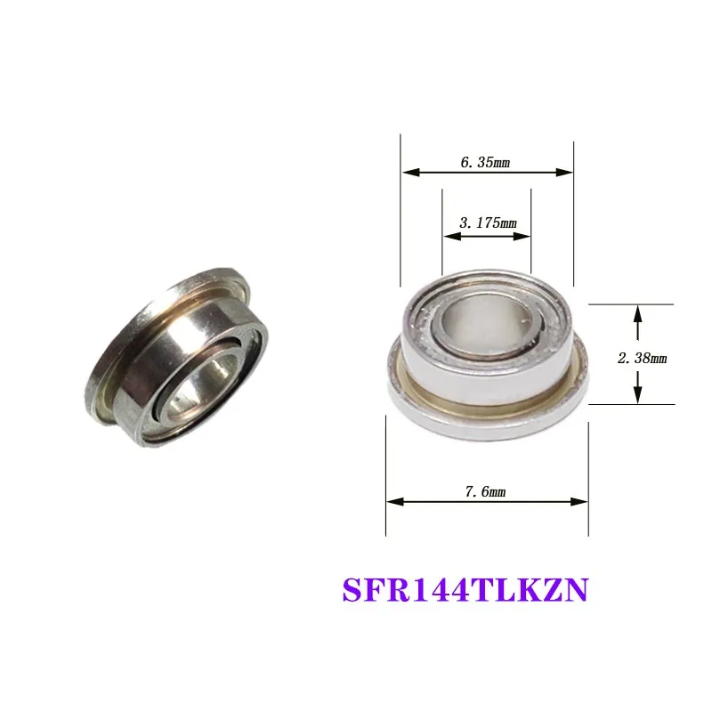 

10pcs high speed ceramic ball WH Handpiece Dental bearing SFR144TLZN 3.175x6.35x7.6x2.38mm stainless steel hybrid flange bearing