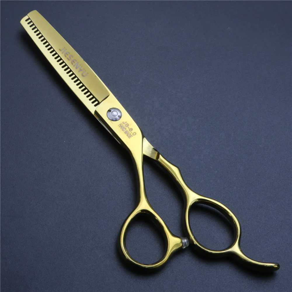 Золотые 6 дюймов левосторонние Парикмахерские ножницы 440C парикмахерские Профессиональные Парикмахерские ножницы набор