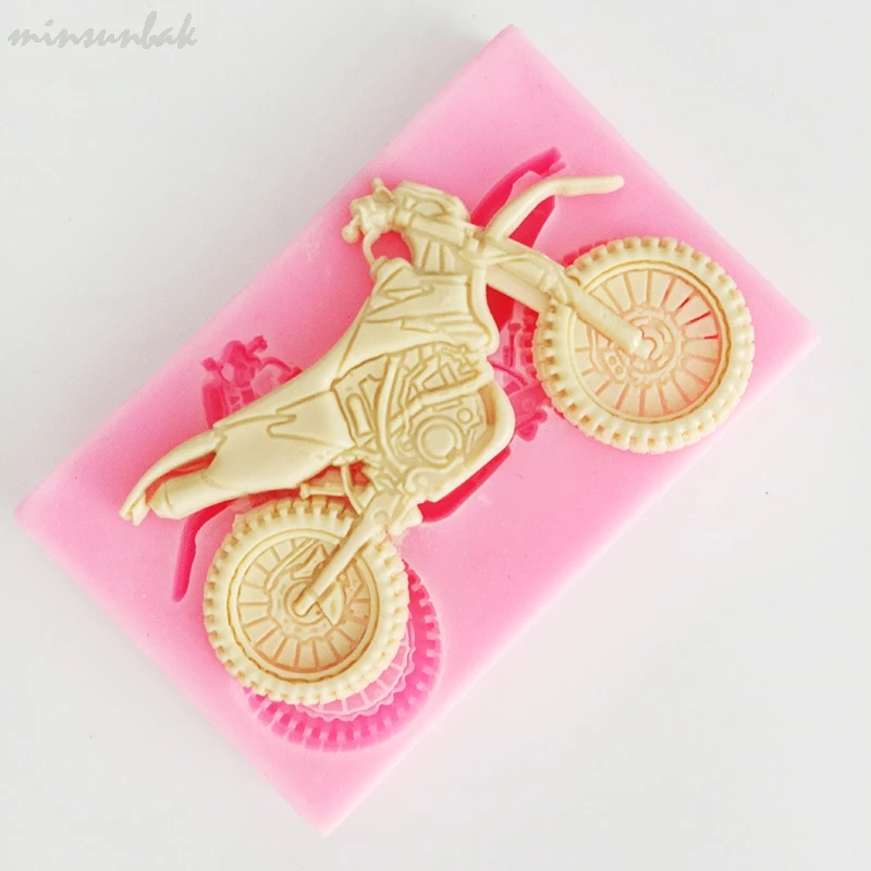 Minsunbak Moule 3d En Silicone Pour Moto Bricolage Outils De Decoration De Gateaux D Anniversaire Cuisson Pour Fondant Au Chocolat Sugarcraft Aliexpress