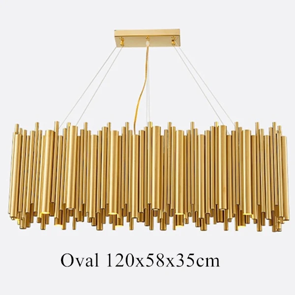 Oval 120x58x35cm Италия дизайн золото Delightfull Брубек люстра алюминиевый сплав трубки подвесной светильник модный проект лампа - Цвет корпуса: Oval 120x58x35cm
