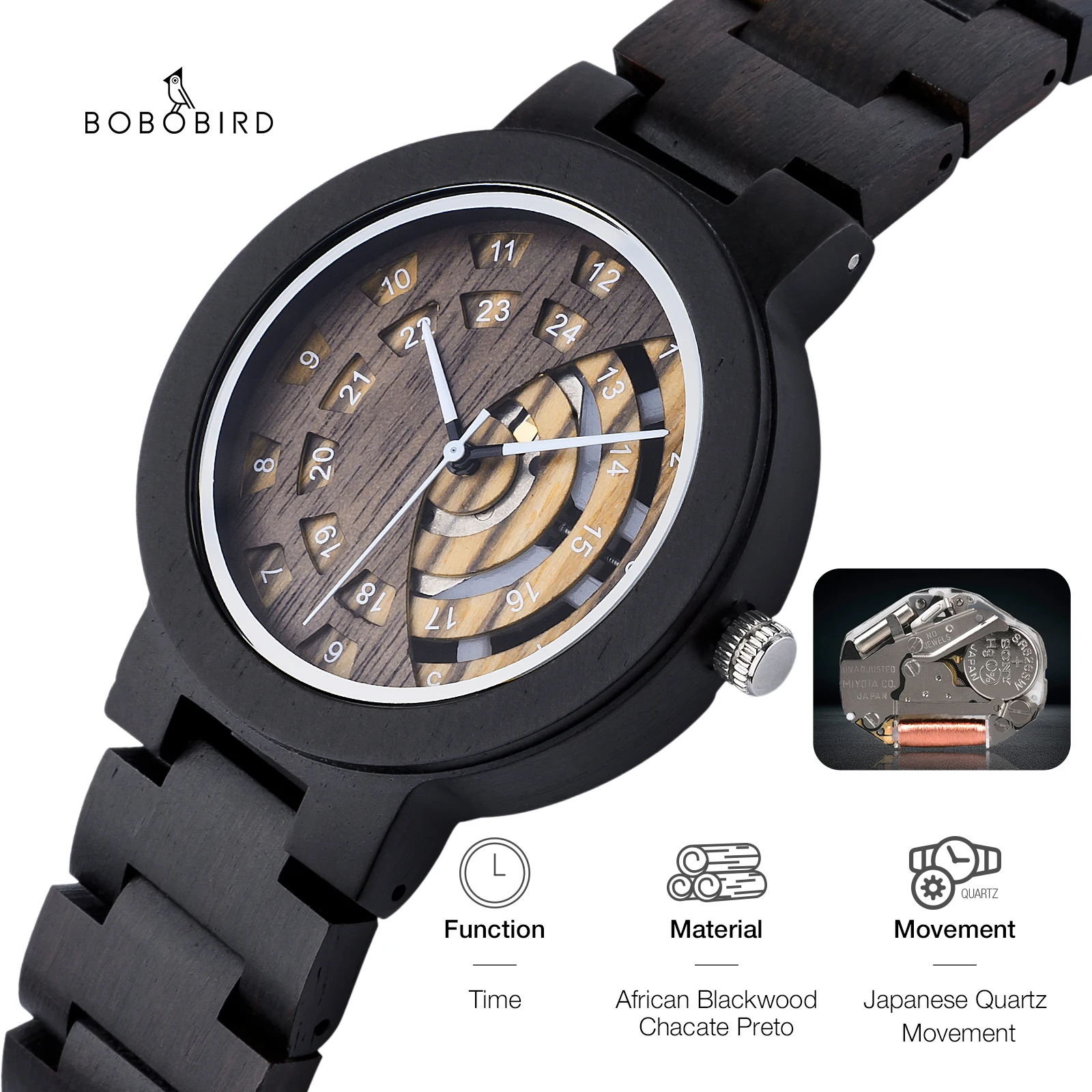 

BOBO BIRD Men's Watch Wooden Man Wrist Watch For Men Wrist Male Wristwatches Wood Man Clock Custom Logo Dropshipping