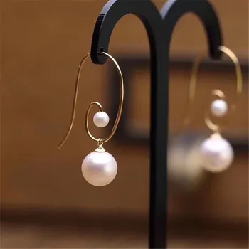 

S925 Sterling Silver Flash Design Pearl Earrings Holder Women DIY Pearl Earrings Components Silver Gold Color