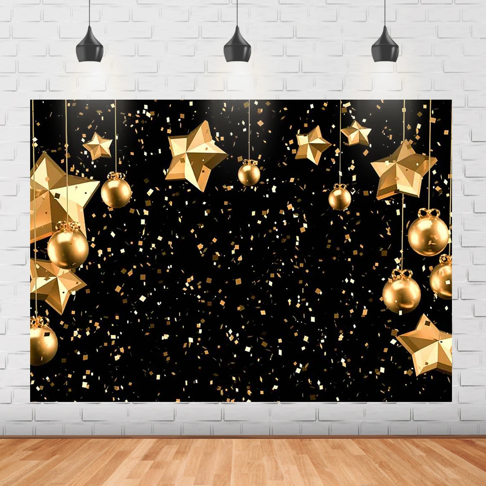 ゴールデンスターブラック背景新年のパーティーの背景クリスマス冬星ゴールドキラキラ写真の背景 Background Aliexpress