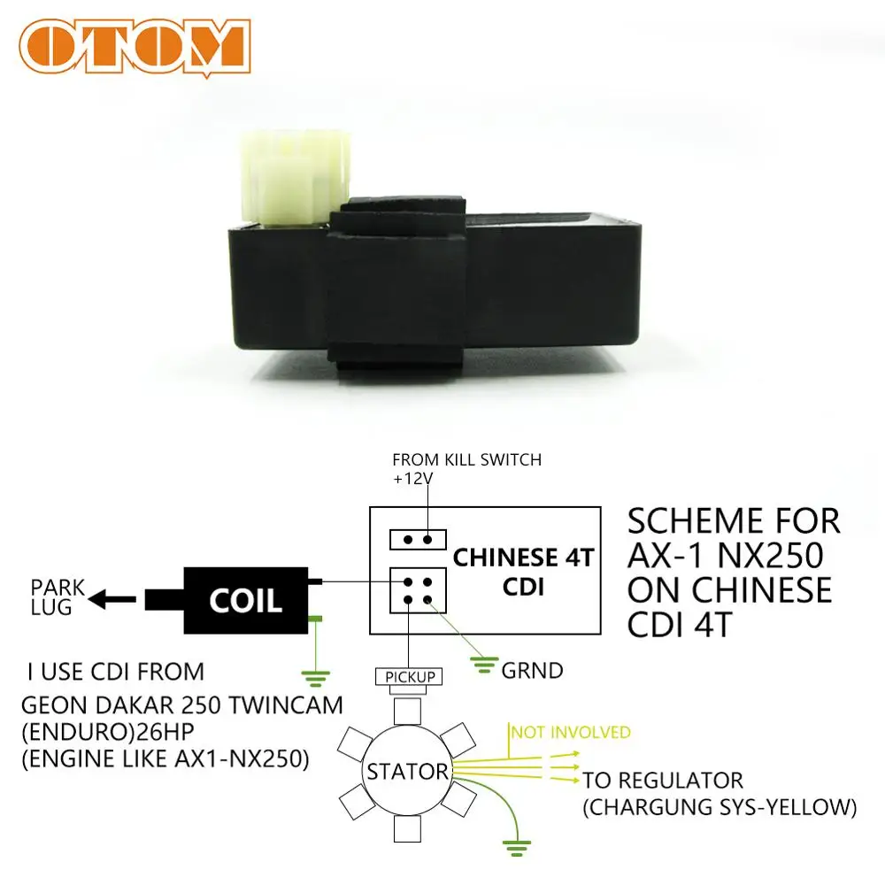 OTOM Racing 6 контактный зажигание переменного тока CDI для мотоцикла HONDA Derestricted