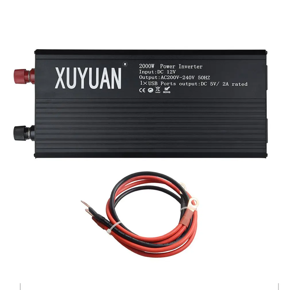 Бытовой инвертор 12 V 220 2000W трансформатор напряжения цифровой Чистая синусоида