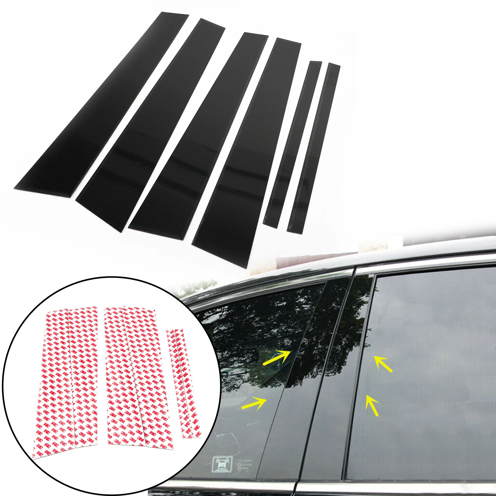Areyourshop 6 шт./компл. черный Pillar сообщений дверная накладка комплект для Honda Civic 2006 2011