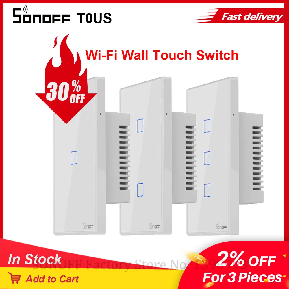 Itead SONOFF TX T0 США Wi Fi сенсорный выключатель настенный света e WeLink APP/Голосовое