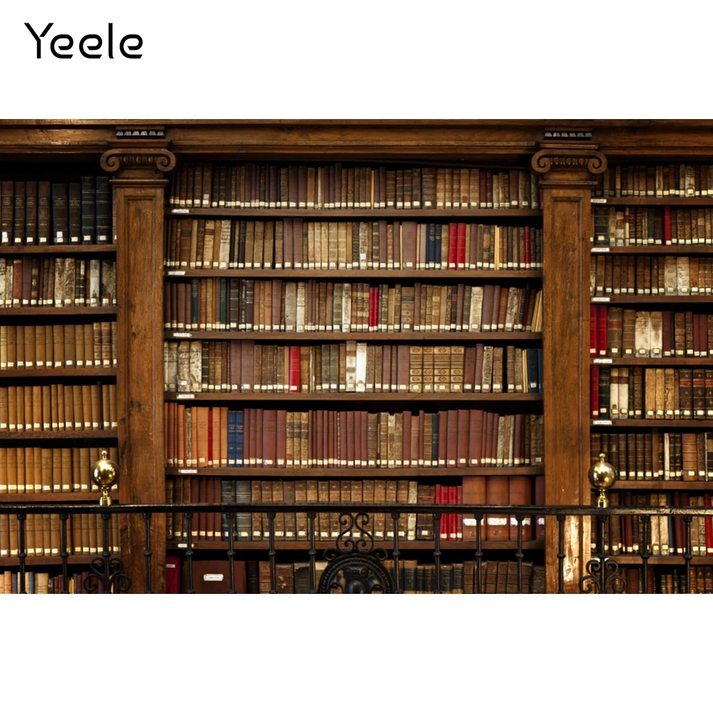 Camera Photo Accessories Yeele 12x8ft School Bookshelf Backdrop Modern Fashion Library Study Bookstore Bookcase Photography Background Back To School Graduation College Interior Kids Adults Portrait Photoshoot Studio Props Lighting Studio