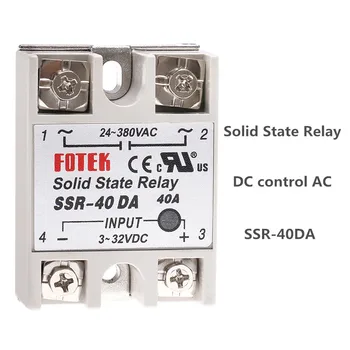 

FOTEK Solid State Module Relay DC-AC Single Phase SSR 10A 25A 40A Current 3-32VDC to 24-380V AC Load Without Cover