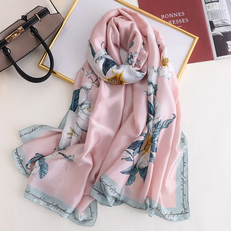 

Brand 2019 Summer Silk Scarf For Women Shawls And Wraps Large Size Thin Soft Pashmina Beach Stoles Foulard Lady Echarpe Hijabs