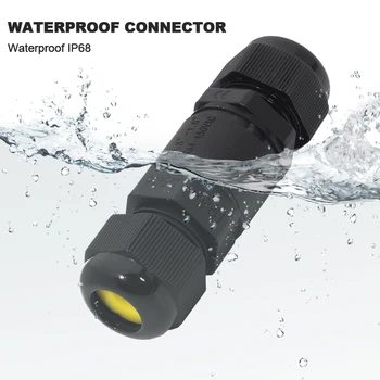 

2 Pin 3 Pin T Waterproof Connector Electrical Cable Wire Connector Cable Plug Adapter Screw locking Cable Industrial AC12V 220V