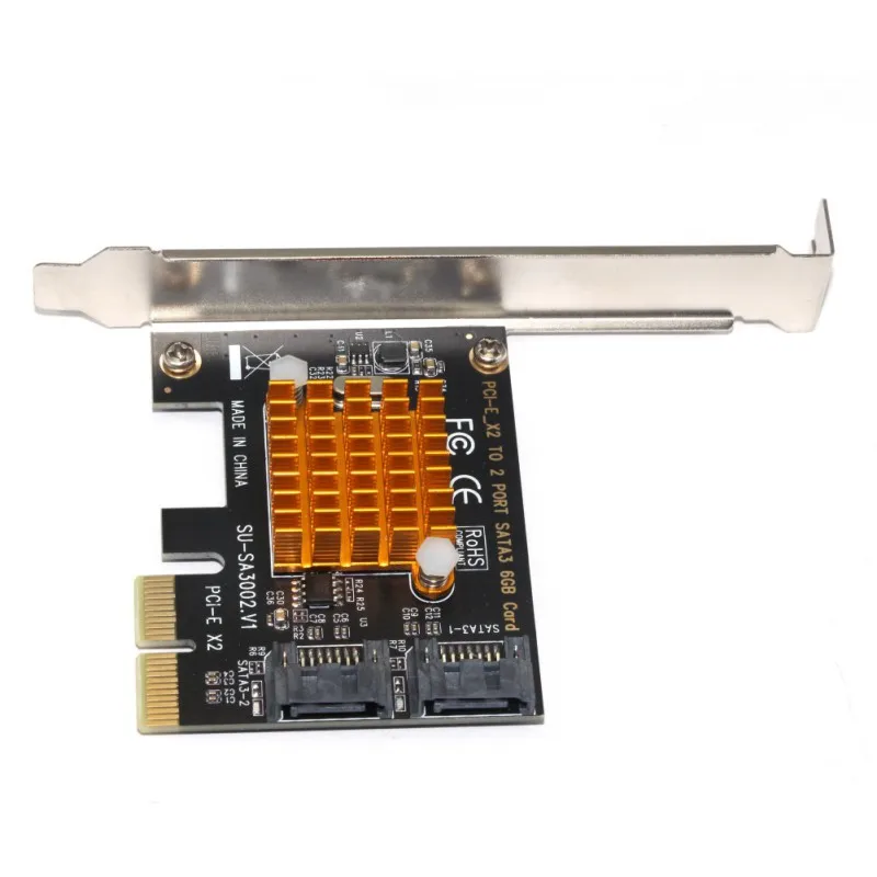 

2 Ports PCI-E To SATA 3.0 Expansion Card Stable High Speed 6Gbps Adapter For Synology NAS Support PCI-E Type PCI-E X2 X4 X8 X16