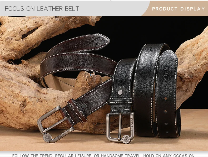 FRALU 2020 men belt cow genuine leather luxury strap male belts for men new fashion classic vintage pin buckle dropshipping