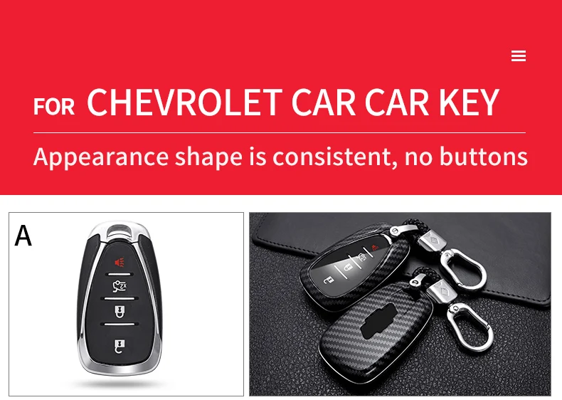 Carbon Fiber Car Smart Key Cover Case Fob For Chevrolet Cruze Spark Camaro Volt Bolt Trax Malibu Sonic Protect Shell Accessories - He07d5f514e9c48938fefa97330131c7eC