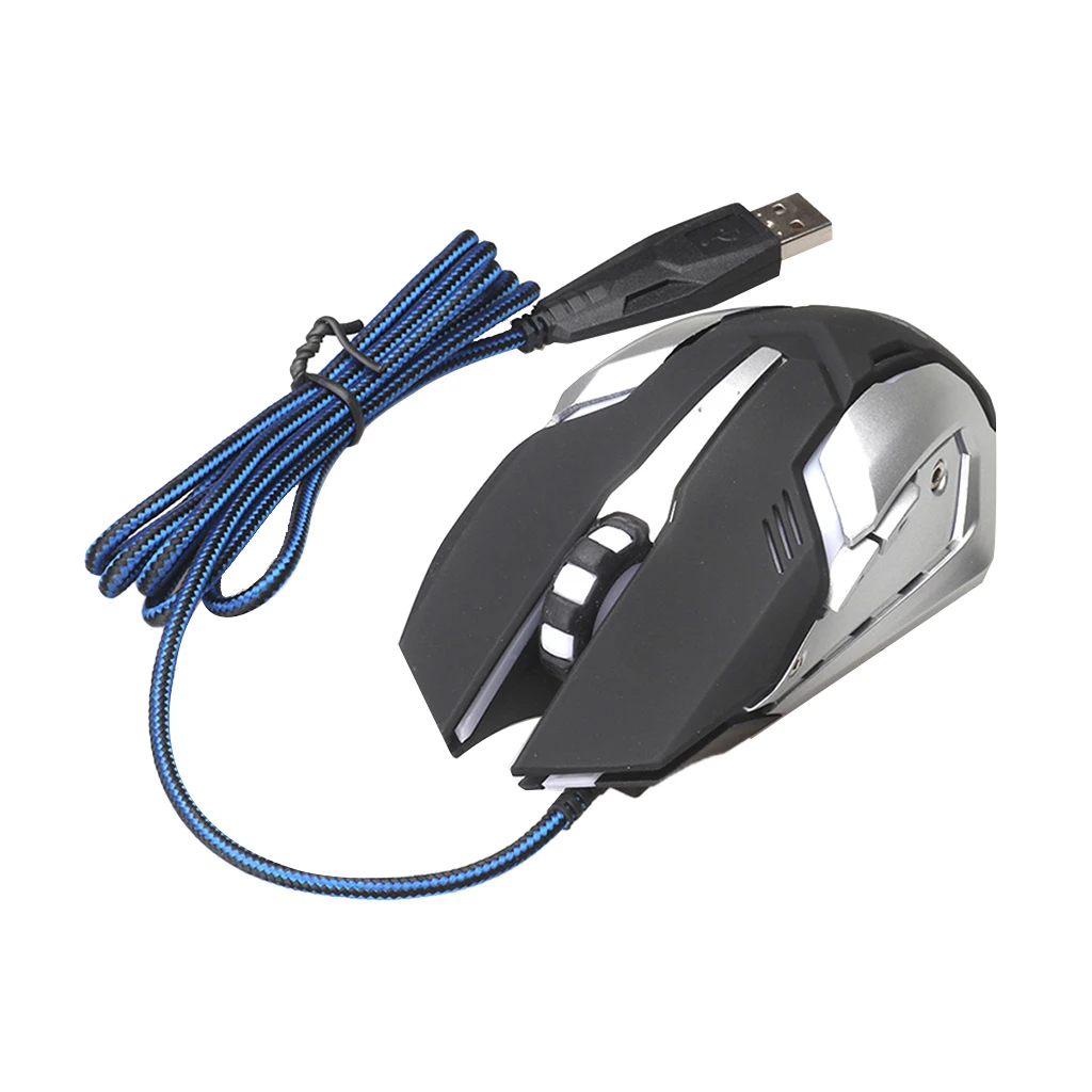 MagiDeal USB Проводная 7-кнопочная светодиодный подсветка оптическая Мышь крой, подходит для ежедневного офиса/дома