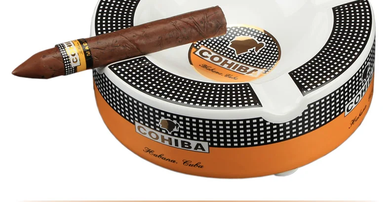 Cenicero portatil de cigarros COHIBA Cenicero de ceramica para el hogar de lujo para tabaco 4 posa bandeja de