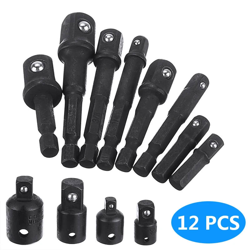 

12pcs 3/8" 1/4" 1/2" Scket Adapters Ratchet Wrench Socket Adapter Wrench Extensor Rod Tools Parts Socket Adapter