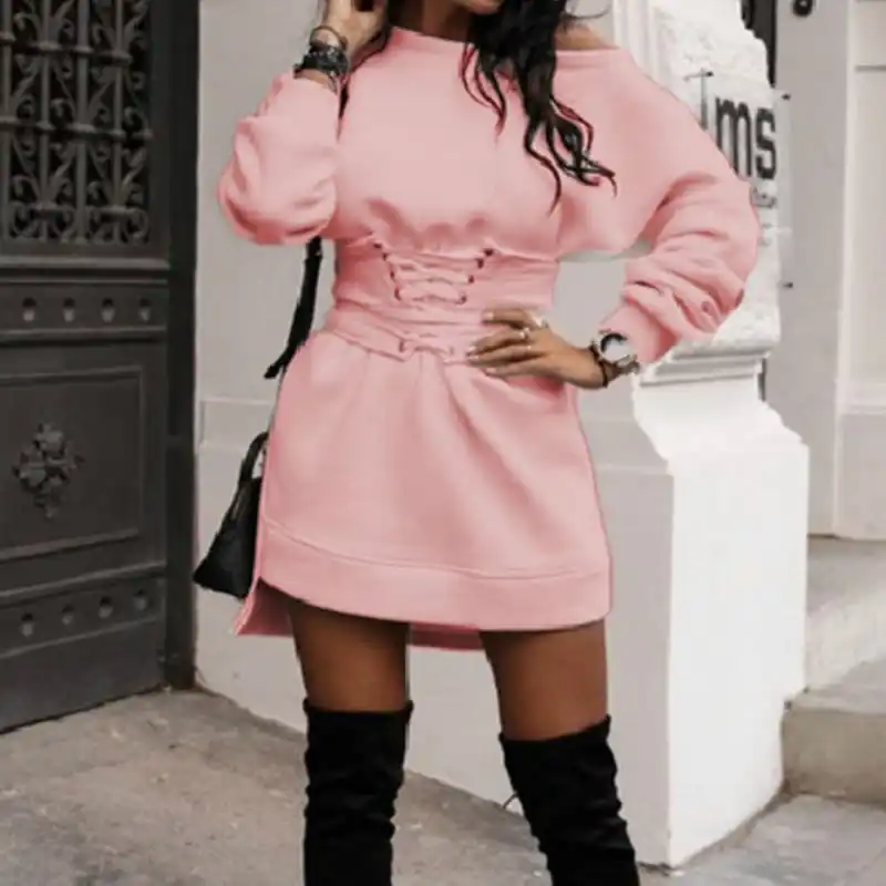 hoodie dress with knee high boots