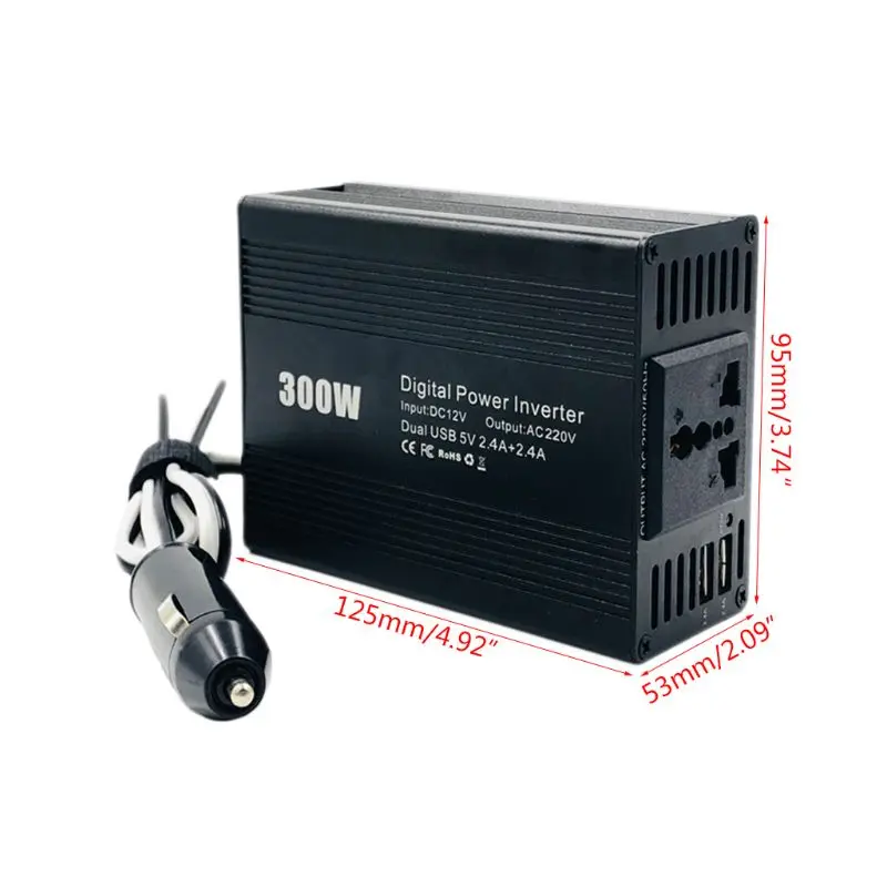 1 шт. автомобильный инвертор 300 Вт двойной USB DC12-AC110V/220 В преобразователь питания зарядное устройство адаптер
