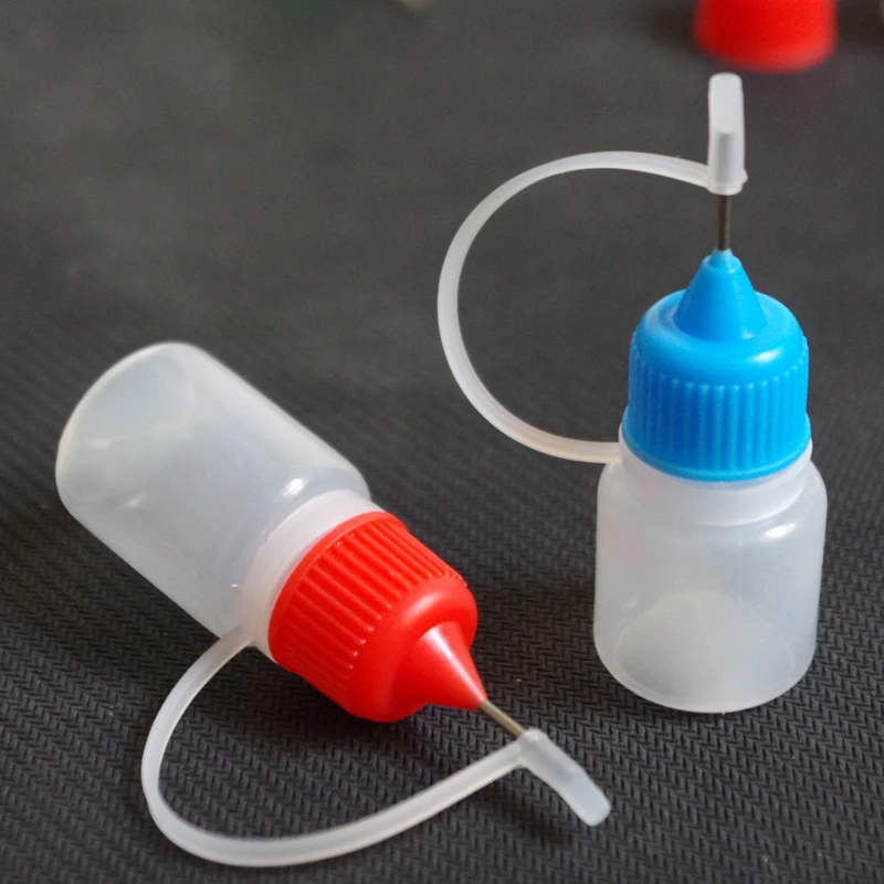 

Small batch 20pcs/lot Needle Bottles 5ml PE Plastic Dropper Bottles With Screw Metal Needle Cap instock