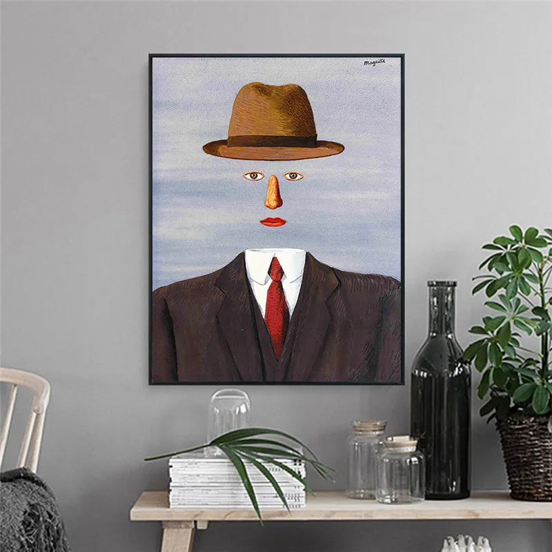 

Man By Rene Magritte Wall Art Canvas Painting Posters Prints Modern Painting Wall Picture For Living Room Home Decoration
