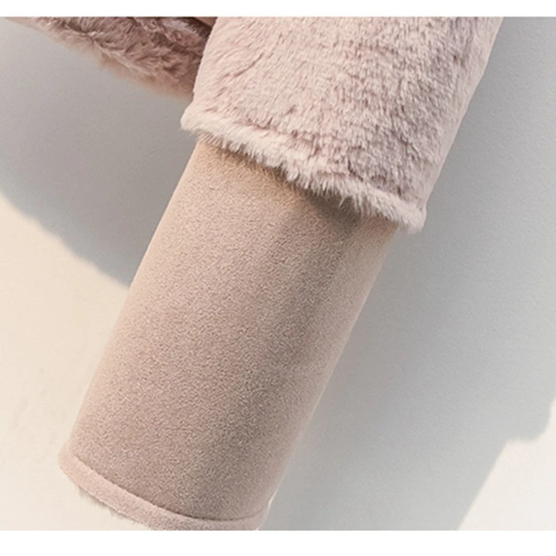 SWYIVY/пальто из искусственного меха, лоскутное пальто из мягкой замши ...