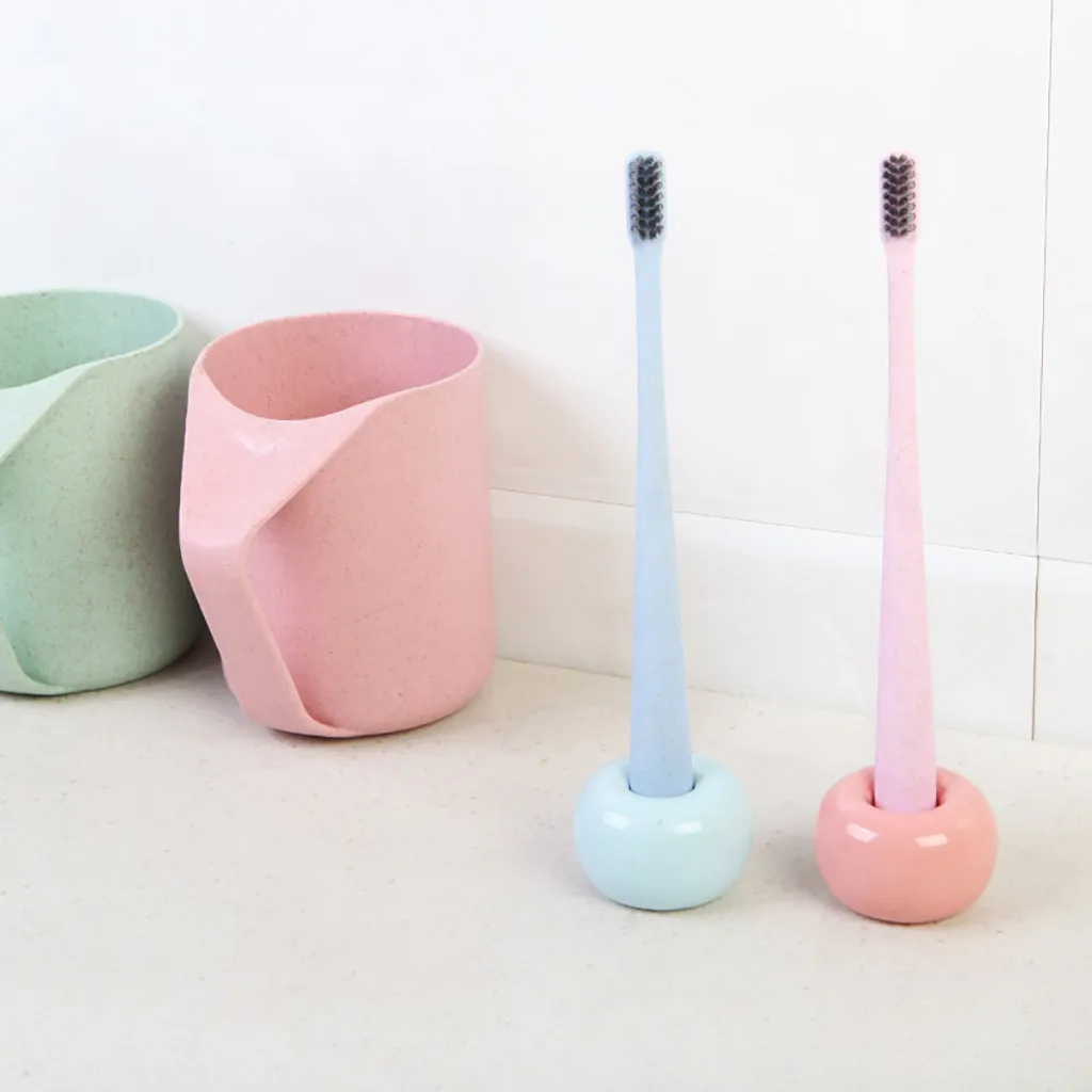 Креативный держатель для зубной щетки Многофункциональный карамельный цвет керамическое Зубное сиденье для дома ванной комнаты зубная щетка подставка кольцо с коробкой