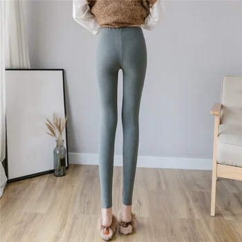

Women Casual Pants Solid Color Skinny High Waist Elastic Trousers Autumn Winter Lady Pencil Pants 3 Colors