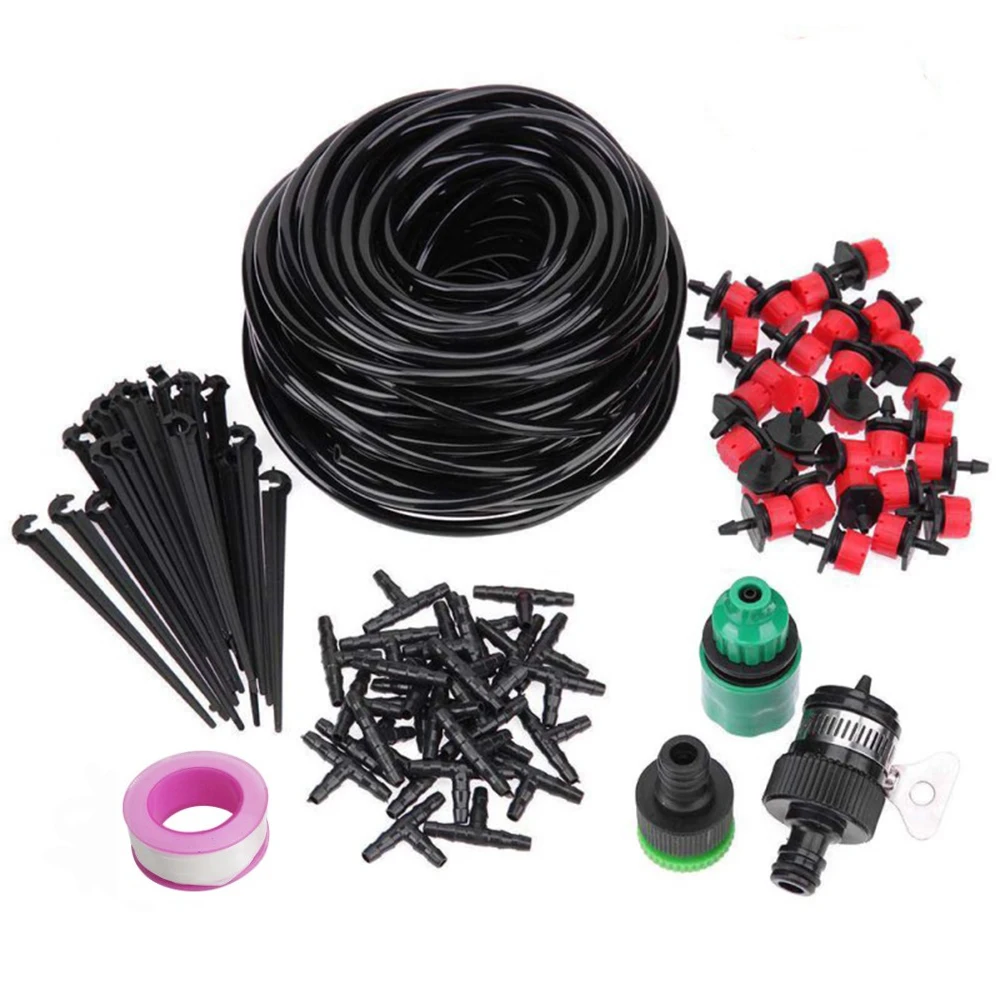 AIVY Automatic Irrigation System Garden Watering Hose Micro Drip Irrigation Kit with Adjustable Dripper Spray Cooling System