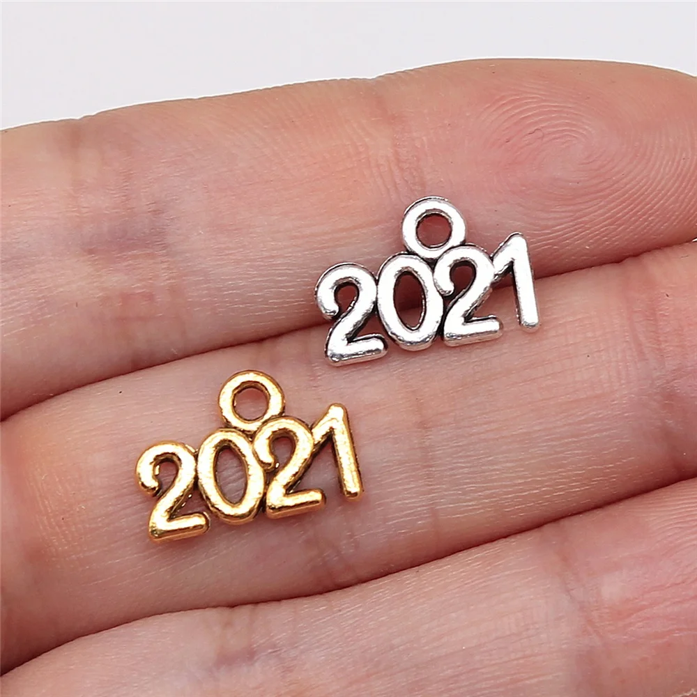 WYSIWYG 40 шт год Номер 2021 Подвески DIY ювелирных изделий в поисках антикварного