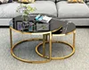Tempered Glass Round Coffee Table for Living Room 2 in 1 Combination Cafe Table Easy Assembly Center Table ► Photo 3/6
