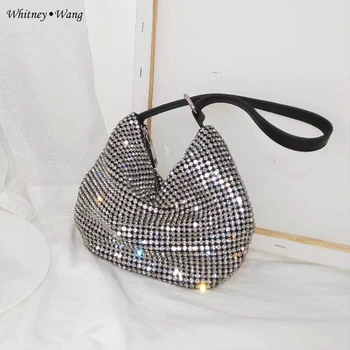 

WHITNEY WANG Designer Style 2020 Fashion Streetwear Bling Bling Diamonds Bag Women Party Hand Bags