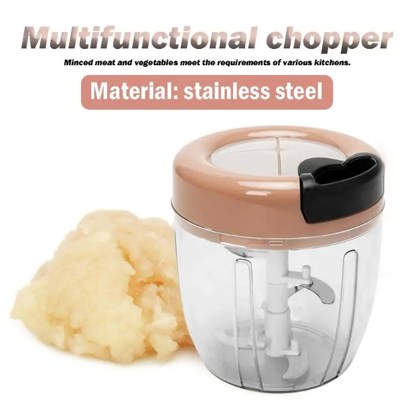 

Manual Food Chopper Fruit Vegetable Cutter Meat Grinder Nut Shredder Mincer for Chili Sauce Garlic Ginger Celery Kitchen Tool