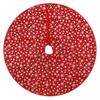 

1PC Red Christmas Tree Skirt Xmas Tree Ornament Christmas Party Decor (Red)