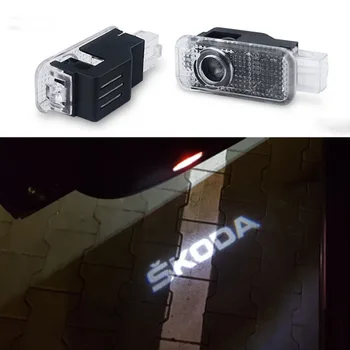 

2p Car Styling LED for Skoda Superb old Skoda Octavia Febia Roomster Car Door Courtesy Projector Ghost Shadow Logo Welcome Light