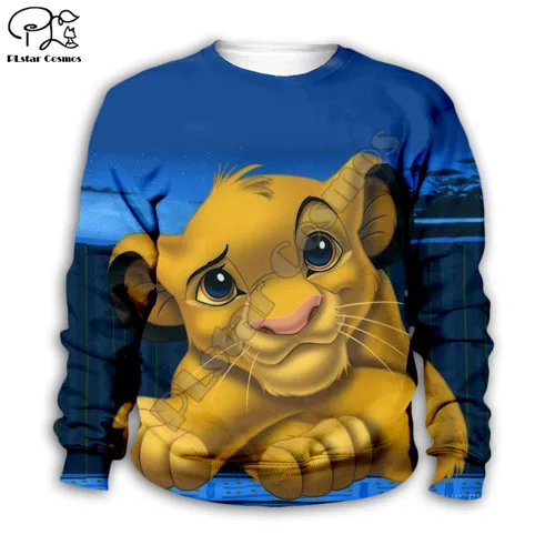 Kids sweatshirts Толстовка с капюшоном с изображением Галактики, Симбы, Льва, короля, детские толстовки на молнии с 3d принтом топ с длинными рукавами для мальчиков и девочек, штаны, Прямая поставка - Цвет: Kids sweatshirts