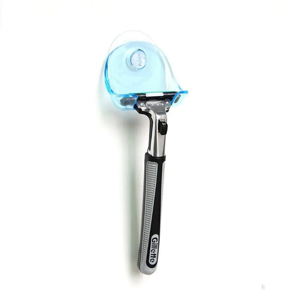 

Practical Design Home Bathroom Shaver Hanging Rack Clear Storage Shelf Bathroom Sucker Suction Cup Razor Holder