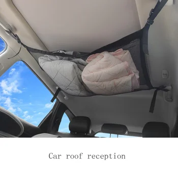 

Car Ceiling Mesh Storage Bag Roof Interior Cargo Universal Net Bag Adjustable Sundries Storage Bag
