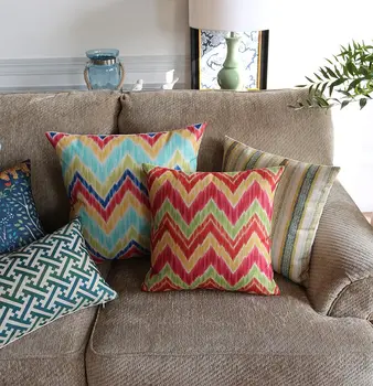 

Free Shipping!Abstract geometric square throw pillow/almofadas case 45x45 53x53 60x60 30x50,red blue cushion cover home decore