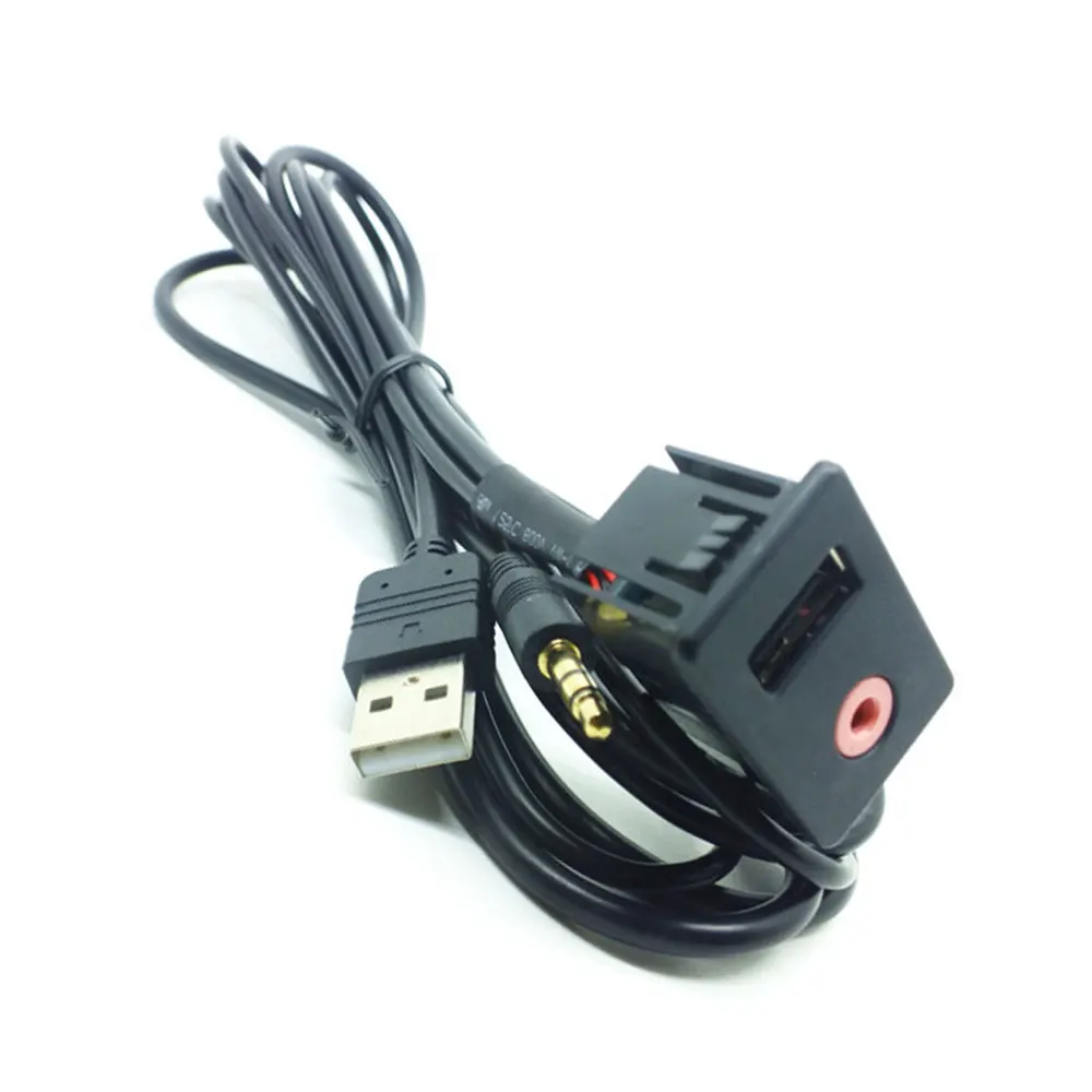 AUX+ USB переключатель гнездо универсальная приборная панель USB удлинитель автомобильный аудио модификация прочный AUX переключатель гнездо