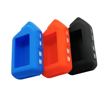 

Silica gel Fob Key Chain Case For Sher-khan Mobicar A Mobicar B Vehicle Security Two-Way LCD Remote Russian Car Alarm System