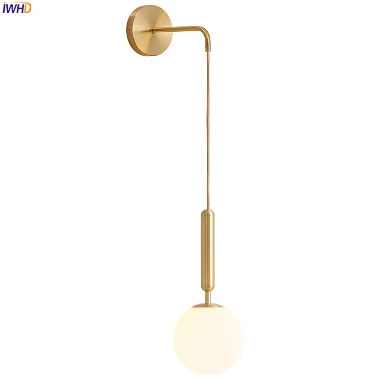 

IWHD Modern Black Gold Wall Lamp Beside Bathroom Mirror Stair Light Nordic Style Wall Lights For Home Lighting Lampara Pared