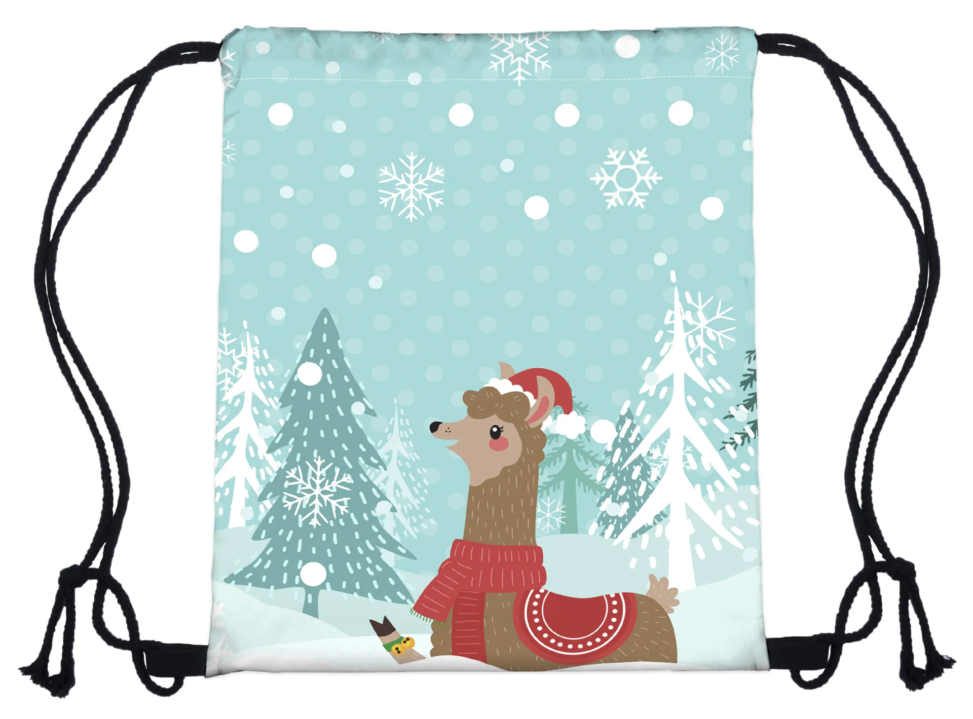 Сумка с веревкой, женская сумка с карманом, сумка через плечо на Рождество с 3-D цифровой печатью, школьный рюкзак на шнурках для девочек, Новинка