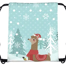 Сумка с веревкой, женская сумка с карманом, сумка через плечо на Рождество с 3-D цифровой печатью, школьный рюкзак на шнурках для девочек, Новинка