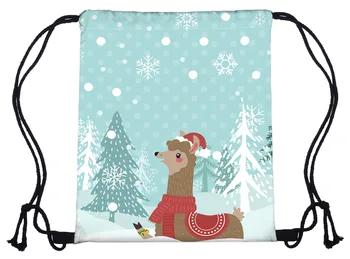 

rope bag women Bundle pocket Cross-border Christmas shoulder bag with 3-D digital printing Girls School Drawstring Backpack new