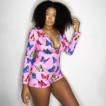

Sexy Onesies For Adults Bodysuit Long Sleeve Onsie Women Sleepwear Nightwear Jumpsuit V Neck Stretch Leotard Short Romper Pajama