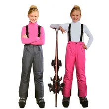 Pantalons de Ski imperméables pour enfants, combinaisons chaudes pour filles et garçons de 8, 10 et 12 ans, salopette d'extérieur pour enfants