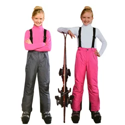 Macacão infantil à prova d'água, calça de inverno para meninos e meninas com calças de neve para crianças de 8 e 10 e 12 anos de snowboard