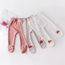 Очаровательный Кролик уши дизайн штаны для новорожденных хлопок детские колготки осень зима леггинсы для маленьких девочек детские штаны